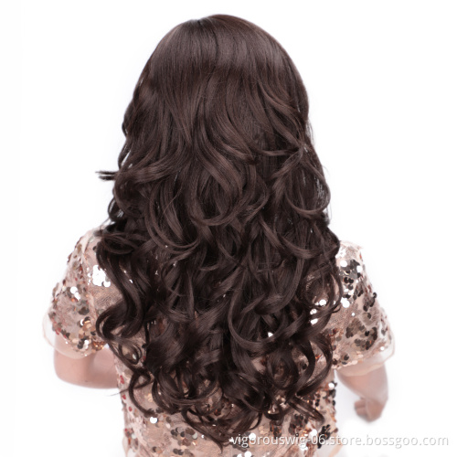 Vigorous Ombre Curly Side Part Long Wave for Women Synthetic Heat Resistant Party Wigs Natural Looking